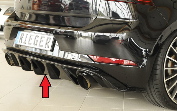Rieger Heckeinsatzfür orig. Endrohr li. u. re., ABS, schwarz glänzend Facelift GTI