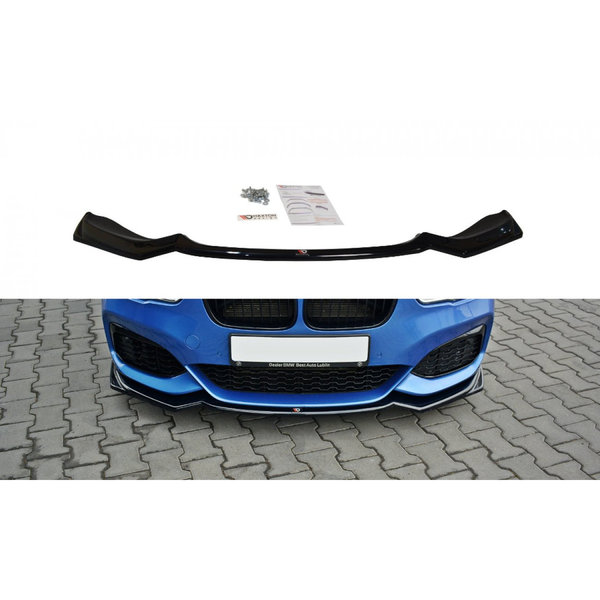 Cup Spoilerlippe Front Ansatz passend für V.2 BMW 1er F20/F21 M-Power schwarz Hochglanz