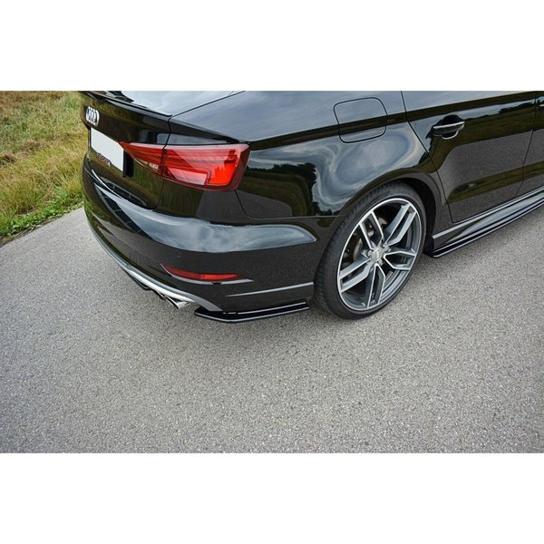 Heck Ansatz Flaps Diffusor passend für Audi S3 8V Limousine Facelift schwarz Hochglanz