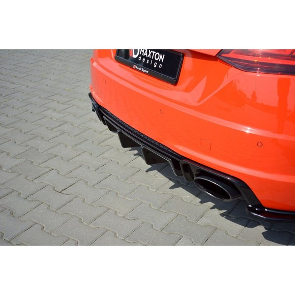 Heck Ansatz Diffusor passend für Audi TT Mk3 (8S) RS schwarz Hochglanz