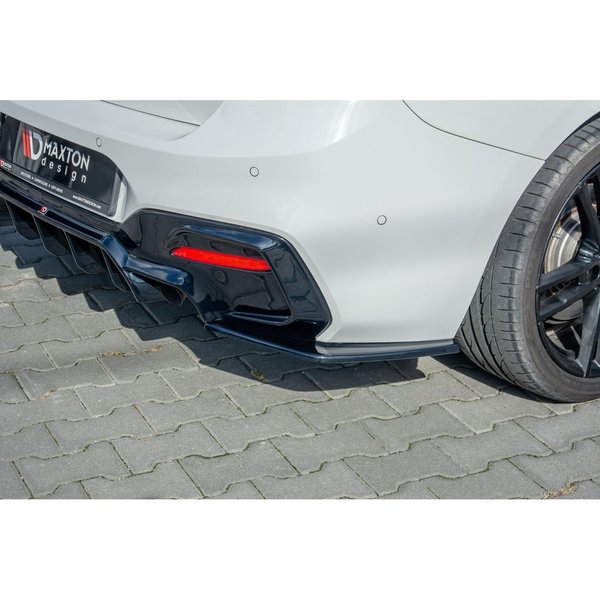 Heck Ansatz Flaps Diffusor passend für BMW 1er F20 Facelift M-power schwarz Hochglanz