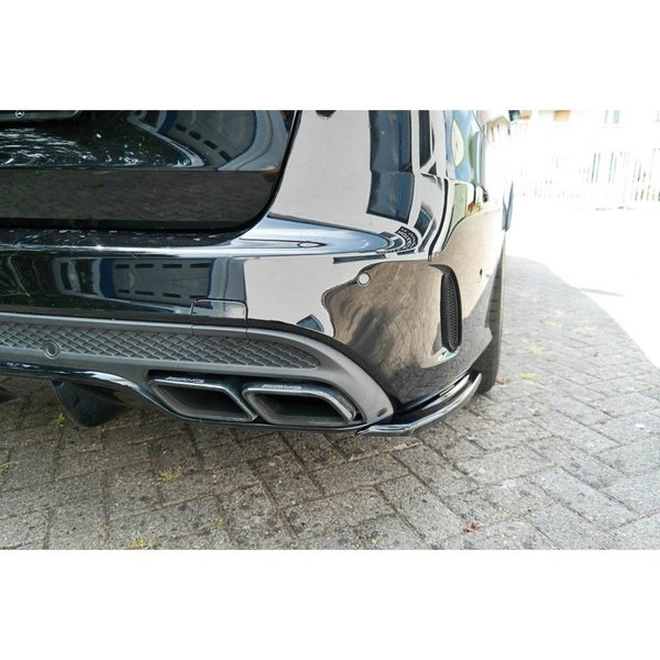 Heck Ansatz Flaps Diffusor passend für Mercedes C-Klasse S205 63 AMG Kombi schwarz Hochglanz