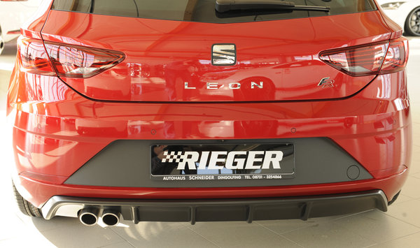 Rieger Heckeinsatz Seat Leon FR (5F): 01.17- (ab Facelift) | 3-tür. (SC), 5-tür. schwarz glänzend