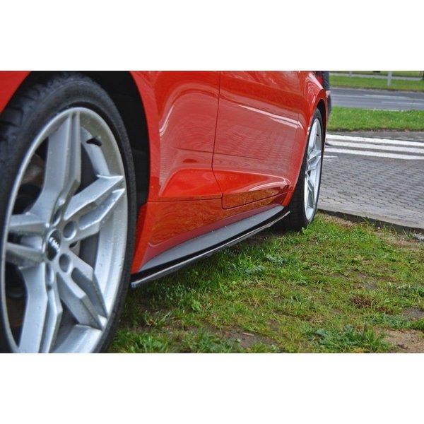 Seitenschweller Ansatz Cup Leisten passend für Audi A5 F5 S-Line schwarz Hochglanz
