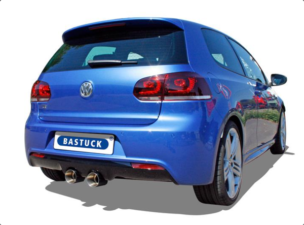 Bastuck Komplettanlage für Volkswagen (VW) Golf 6 2x100mm, gerade Race-Look Ausgang mittig