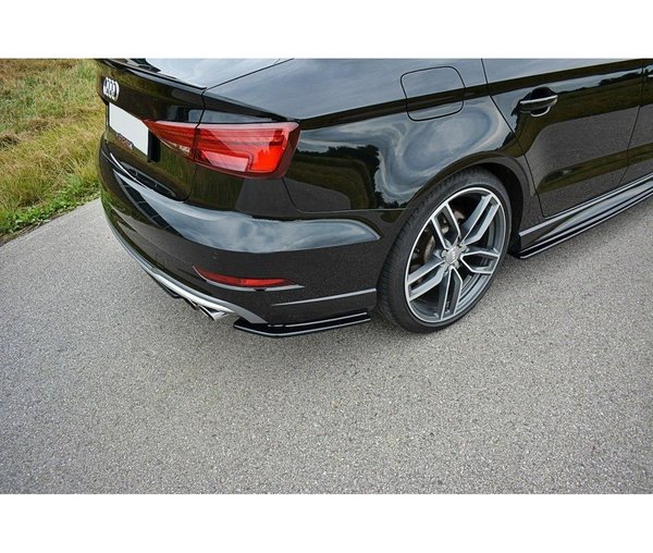 Heck Ansatz Flaps Diffusor für Audi S3 / A3 S-Line 8V FL Limousine