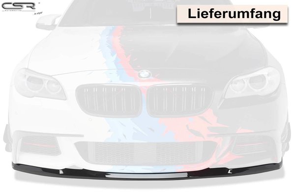 Cup-Spoilerlippe mit ABE für BMW 5er F10 / F11 M-Paket CSL412, schwarz Hochglanz