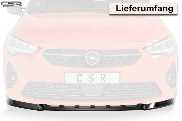 Cup-Spoilerlippe mit ABE für Opel Corsa F GS-Line CSL436, schwarz Hochglanz