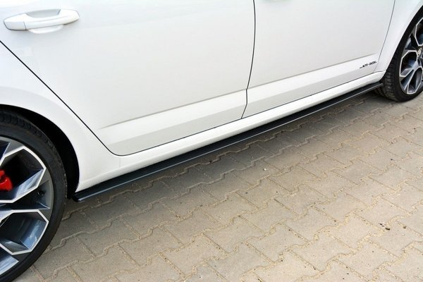 Seitenschweller Ansatz für Skoda Octavia RS Mk3 / Mk3 FL Hatchback / Kombi schwarz Hochglanz