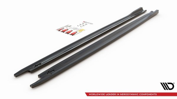 Seitenschweller Ansatz für V.3 für Skoda Octavia RS Mk4 schwarz Hochglanz
