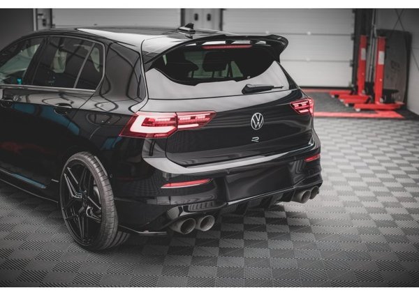 Heck Ansatz Flaps Diffusor V.2 für Volkswagen Golf R Mk8 schwarz Hochglanz