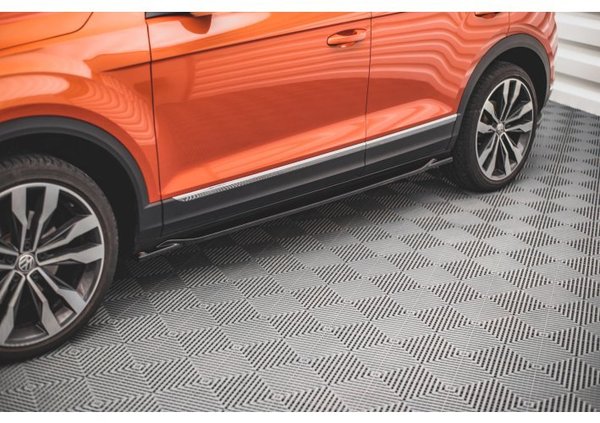 Seitenschweller Ansatz für Volkswagen T-Roc Mk1 schwarz Hochglanz