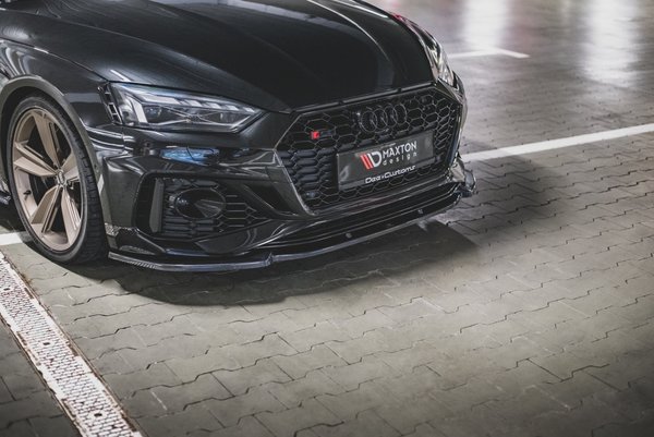 Cup Spoilerlippe Front Ansatz V.2 für Audi RS5 F5 Facelift schwarz Hochglanz