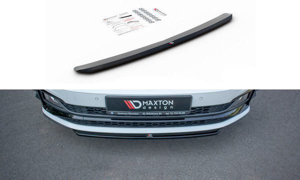 Front Ansatz V.4 für VW Polo GTI Mk6 schwarz Hochglanz