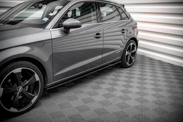 Seitenschweller Ansatz für Audi A3 Sportback 8V schwarz Hochglanz