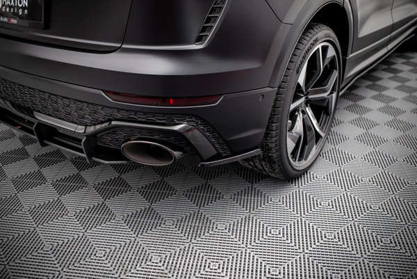 Heck Ansatz Flaps Diffusor für Audi RSQ8 Mk1 schwarz Hochglanz