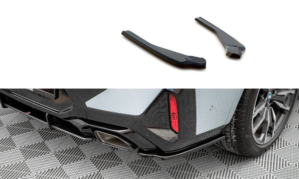 Heck Ansatz Flaps Diffusor für BMW X4 M-Paket G02 Facelift schwarz Hochglanz