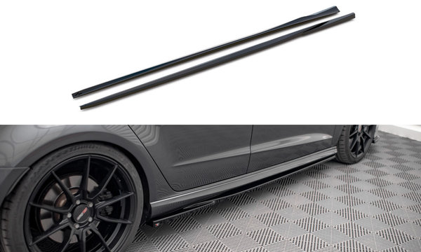 Seitenschweller Ansatz für Audi S3 Sportback 8V Facelift schwarz Hochglanz