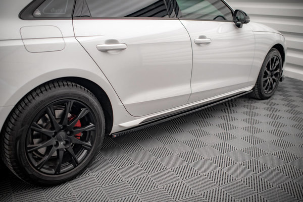 Seitenschweller Ansatz für Audi A4 B9 Facelift schwarz Hochglanz